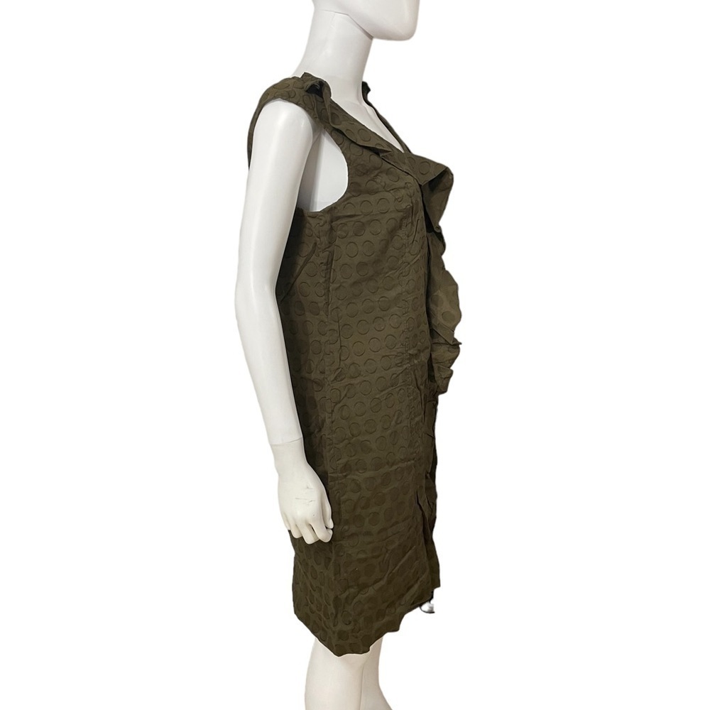 ANTONIO MELANI Green Dot Ruffle Sleeveless Dress - Picture 5 of 9